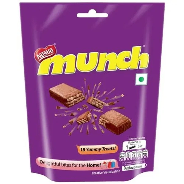 Nestle Munch Chocolate Coated Wafer Bar - Crunchy, 8.9 g (18 pcs) - 8.9 g