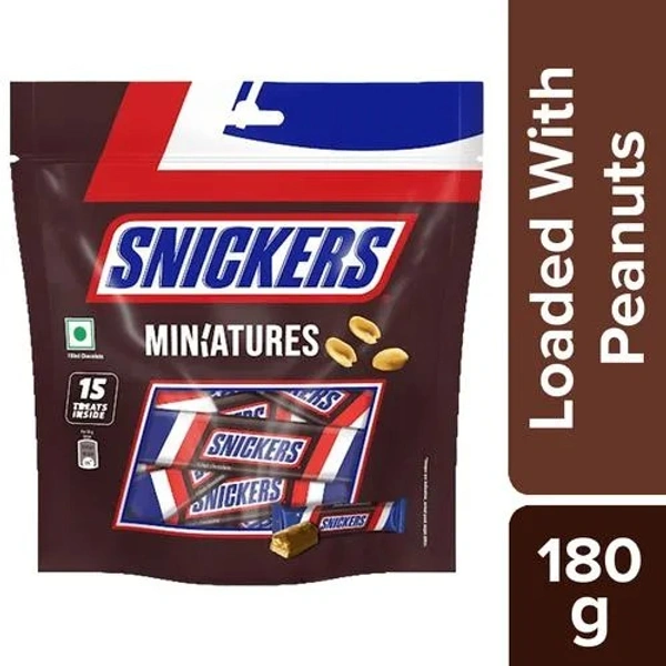Snickers Miniatures Chocolate, 180 g Pouch - 180 G