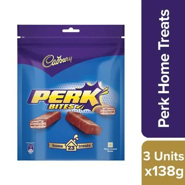 Cadbury Perk Chocolate Coated Wafer Home Treats, 3x138 g Multipack - 138 g