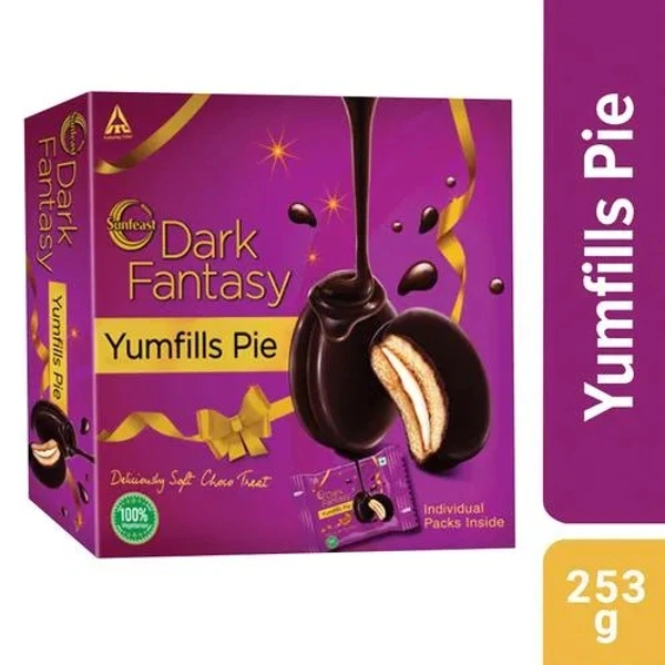 Sunfeast Dark Fantasy - Yumfills, Rich Chocolate Pie Cake, 253 g - 253 g