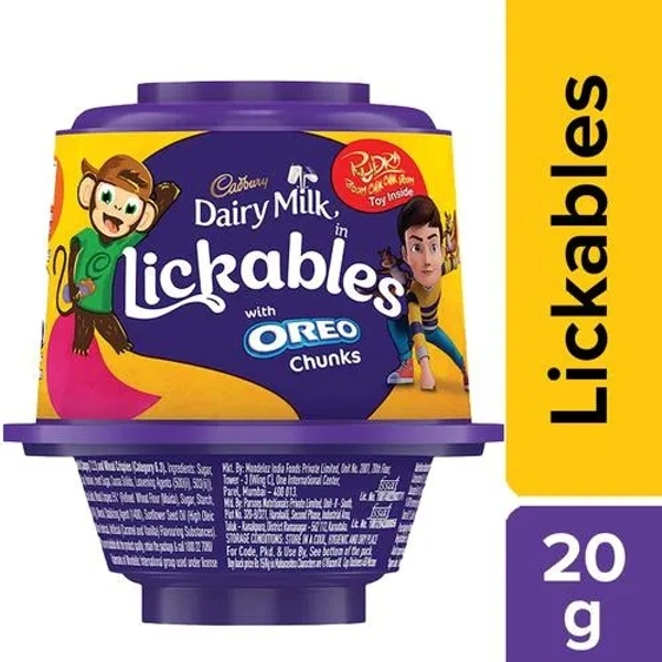 Cadbury Dairy Milk Lickables Chocolate With Oreo Chunks, 20 g - 20 g