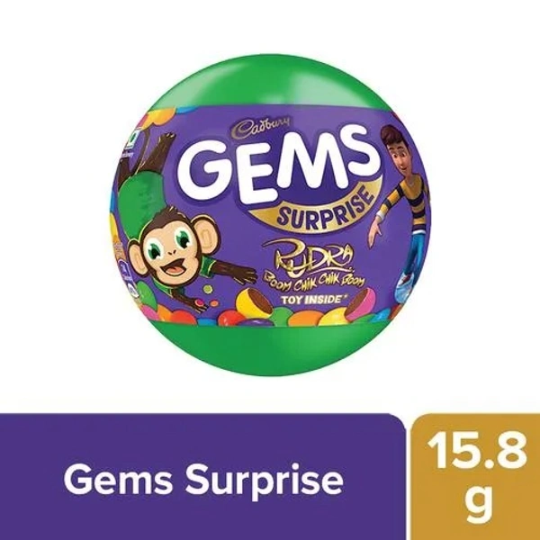 Cadbury Gems Surprise Chocolate, 15.8 g (Toy Inside) - 15.8 g