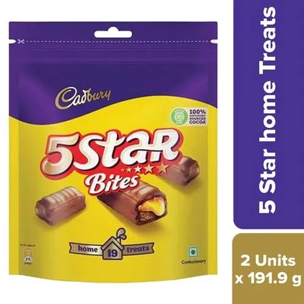 Cadbury 5 Star Chocolate Home Treats Bar, 2x191.9 g Multipack - 191.9 g