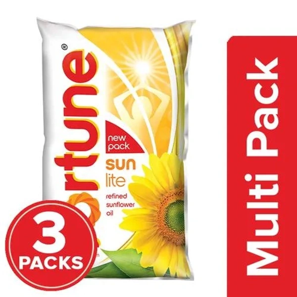 Fortune Sunflower Refined Oil - Sun Lite, 3x910 g Multipack - 910 g