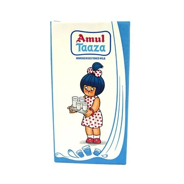 Amul Taaza Homogenised Toned Milk, 500 ml Carton - 500 ml
