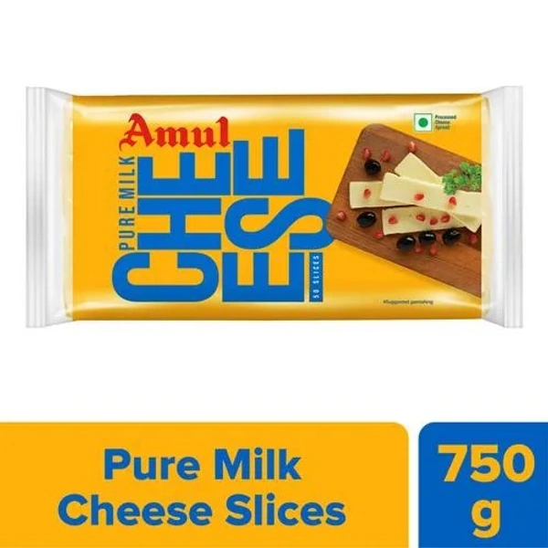 Amul Cheese Slices - Rich In Protein, Wholesome, No Added Sugar, 750 g (50 Slices) - 750 g