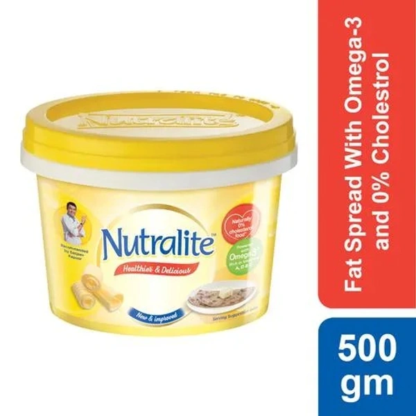 Nutralite Healthier & Delicious Fat Spread, 500 g Microwaveable Tub - 500 g
