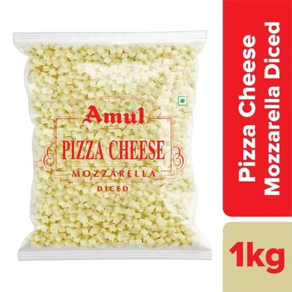Amul Mozzarella Pizza Cheese Diced, 1 kg Pouch - 1 kg