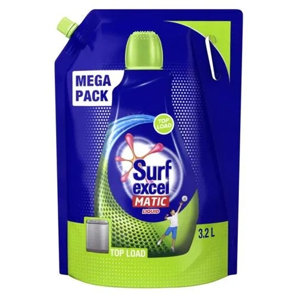 Surf Excel Matic Top Load Liquid Detergent, Designed For Tough Stain Removal - Refill Mega Pack, 3.2 L - 3.2 L