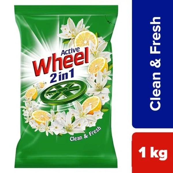 Wheel Green Lemon & Jasmine Detergent Powder, 1 kg - 1 kg