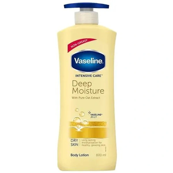 Vaseline Intensive Care Deep Moisture Body Lotion - Dry Skin, With Pure Oat Extract, Long Lasting Moisturisation, 600 ml - 600 ml