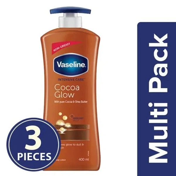 Vaseline Intensive Care Cocoa Glow Body Lotion, 3x400 ml Multipack - 400 ml
