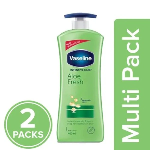 Vaseline Intensive Care Aloe Fresh Body Lotion, 2x400 ml (Multipack) - 400 ml