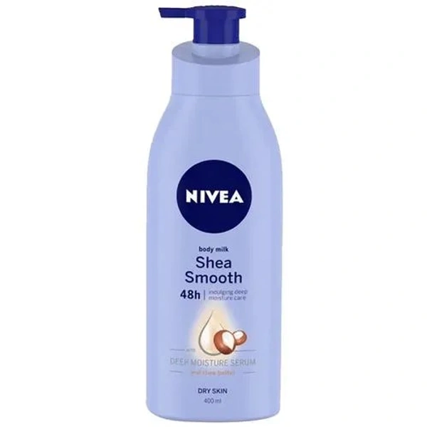 NIVEA Shea Smooth Body Milk - Dry Skin, With Deep Moisture Serum & Shea Butter, 48h Indulging Deep Moisture Care, 400 ml - 400 ml