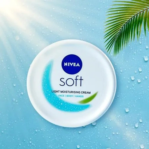 NIVEA Soft Light Moisturiser - With Vitamin E & Jojoba Oil, For Face, Hand & Body, Instant Hydration, Non-Greasy Cream, 300 ml - 300 ml