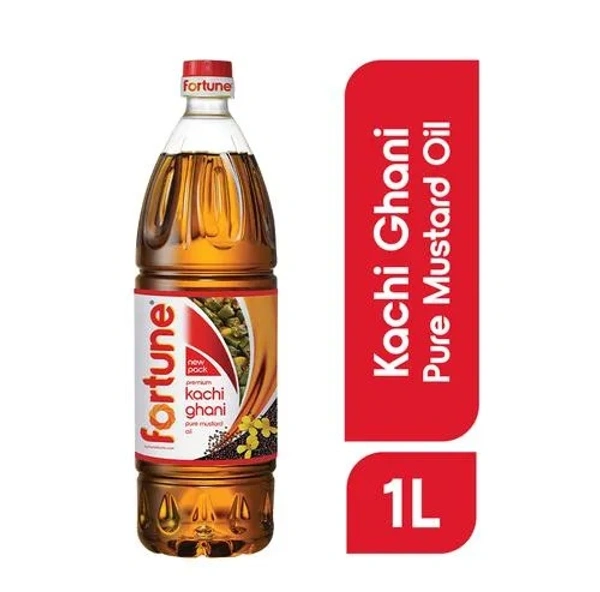 Fortune Premium Kachi Ghani Pure Mustard Oil, 1L Pet Bottle - 1 L