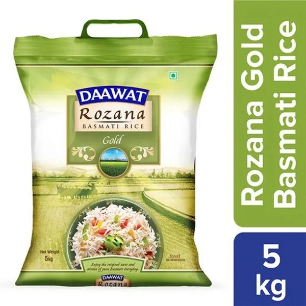 Daawat Basmati Rice/Basmati Tandul - Rozana Gold, 5 kg Pouch - 5 kg