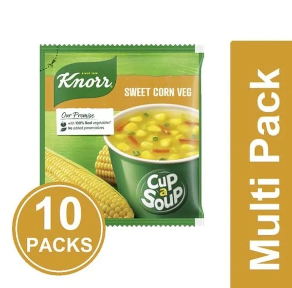 Knorr Instant Sweet Corn Cup-A-Soup, 10x10 g Multipack - 10x10 g