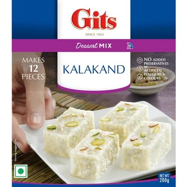 Gits Dessert Mix - Kalakand, Malai Burfi, 200 g Carton - 200 g