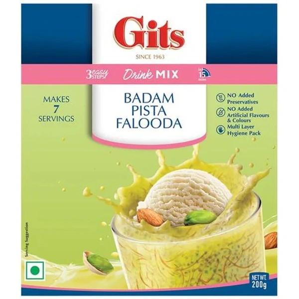 Gits Falooda Ready Mix - Badam & Pista, 200 g - 200 g