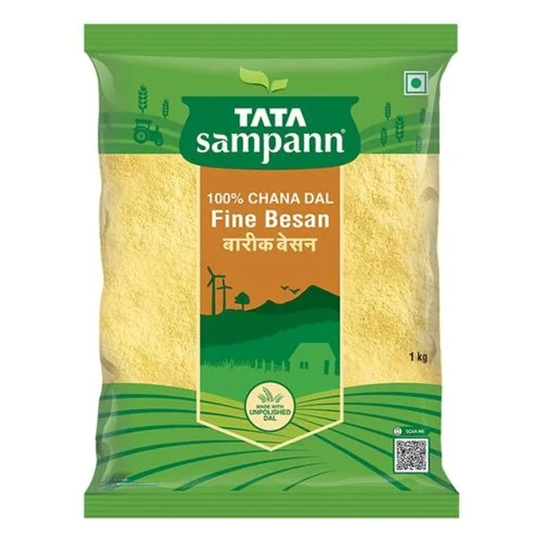 Tata Sampann 100% Chana Dal Fine Besan - Gram Flour, Unpolished, Natural & Authentic, 1 kg - 1 kg