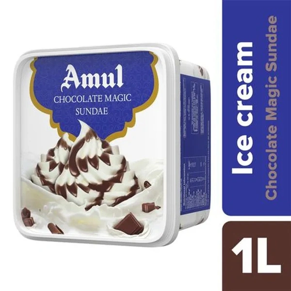 Amul Ice Cream - Chocolate Magic Sundae, 1 L Tub - 1 L