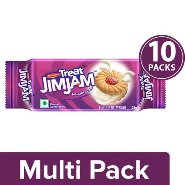 Britannia Treat - Jim Jam Biscuits, 10x25 g Multipack - 10x25 g