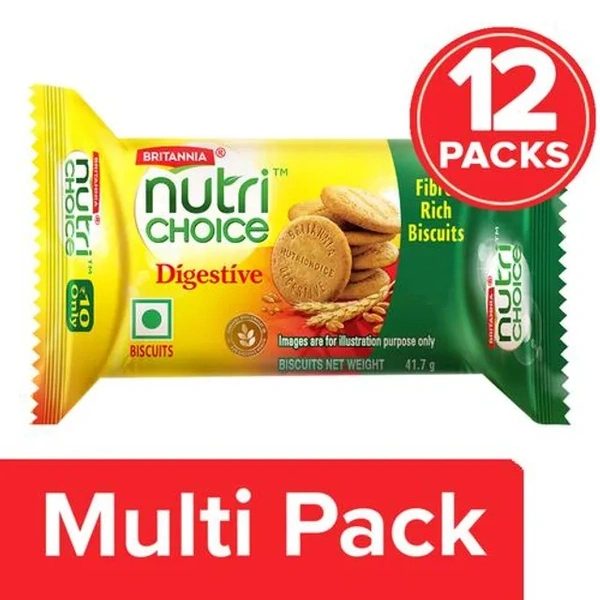 Britannia NutriChoice Digestive High Fibre Biscuits,, - 12x 41.7 g
