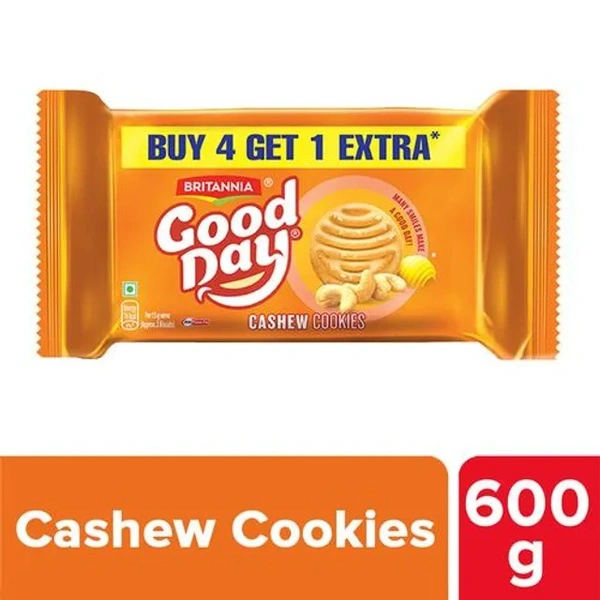 Britannia Good Day Cashew Cookies,(Pack of 5), 600 g - 600 g
