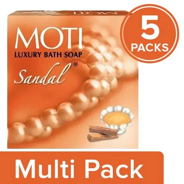 Moti Luxury Bath Soap - Sandal, 5x150 g (Multipack) - 5x150 g