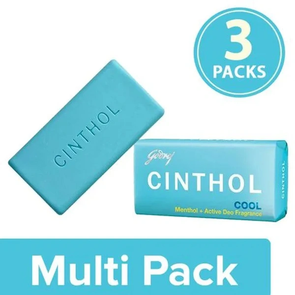 Cinthol Cool Bath Soap - 99.9% Germ Protection, (Pack of 3), 3x100 g Multipack - 3x100 g