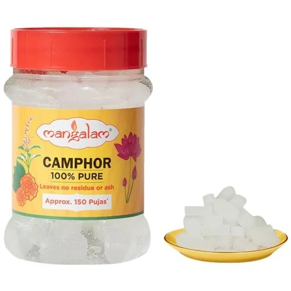 Mangalam Pure Camphor Capsules - Leaves No Residue, 100 g Jar - 100 g