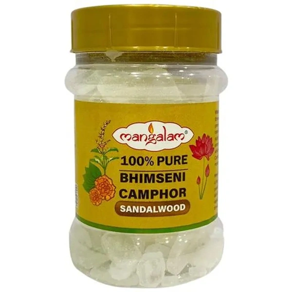 Mangalam Pure Bhimseni Camphor - Sandalwood, 100 g Jar