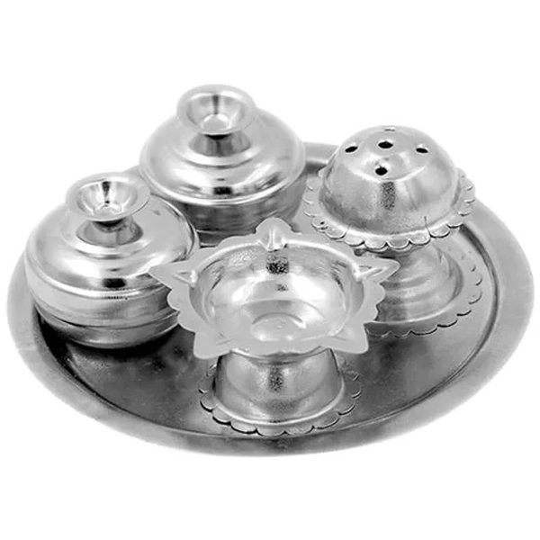 Mini 4 In 1 Puja Karanda Set - Puja Essential, Durable, 1 pc