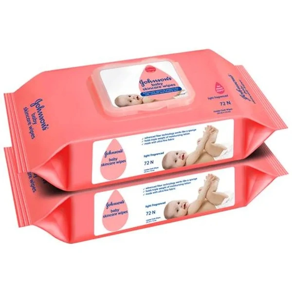 Johnson's baby Baby Skincare Wipes - Super Saver Pack, 72 pcs (Rs. 60 Off on Pack of 2)