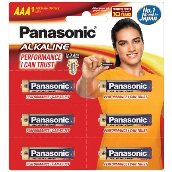 Panasonic Alkaline Battery - AAA, 1.5 V, 6 pcs Blister Pack