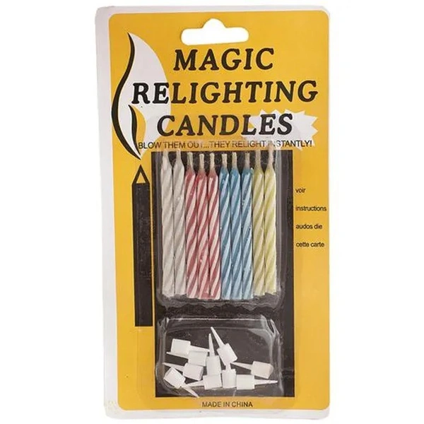 SE7EN Magic Relighting Candle - For Cake Decoration, Birthday Parties, Anniversaries, 10 pcs
