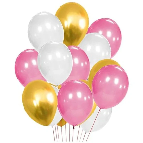 CherishX Latex & Metallic Theme Balloons - For Birthday Parties, Anniversaries & Room Decorations, Multicolour, 50 pcs