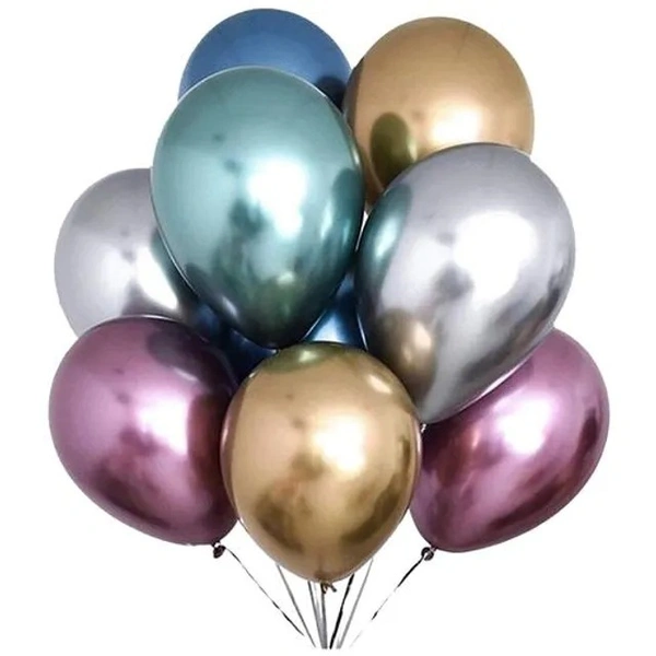 CherishX Chrome Balloons - For Party Decorations, Engagements, Baby Showers, Multicolour, 10 pcs