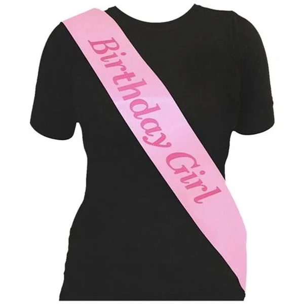Creative Space Birthday Girl Sash Ribbon - Party Prop, 1 pc