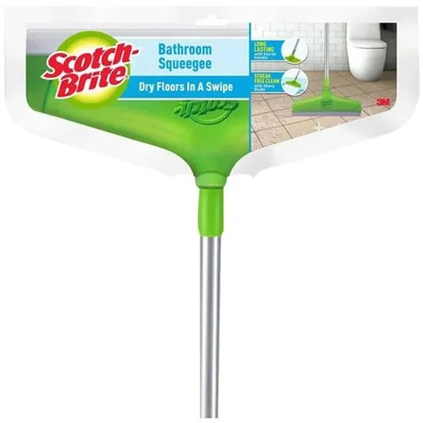 Scotch brite Bathroom Squeegee Wiper - Plastic, With Rod - Green, 1 pc