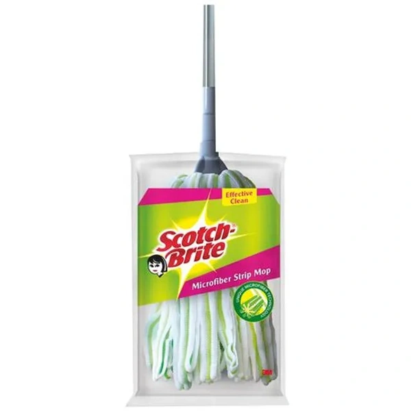 Scotch brite Strip Mop - Microfibre, Adjustable Handle, 3.9 ft, 1 pc