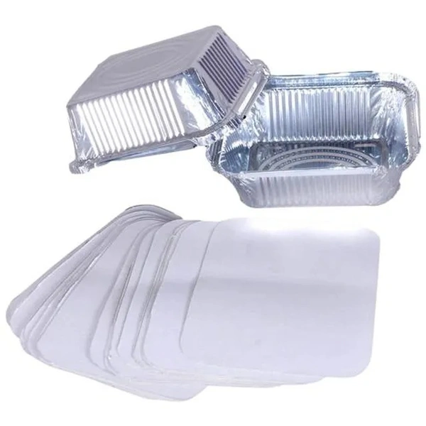 Nabhas Aluminium Foil Container With Paper Lid - Disposable, Lightweight, Durable, 450 ml (Set of 25)