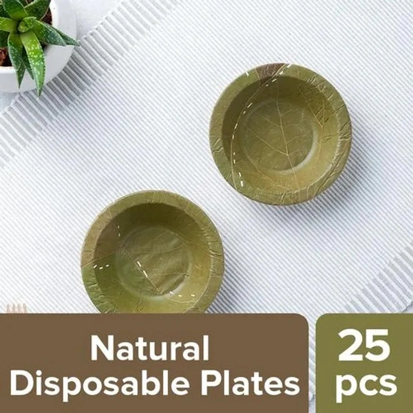 Natural Disposable Bowls - 10.8 cms, Siali Leaf, Round, 25 pcs