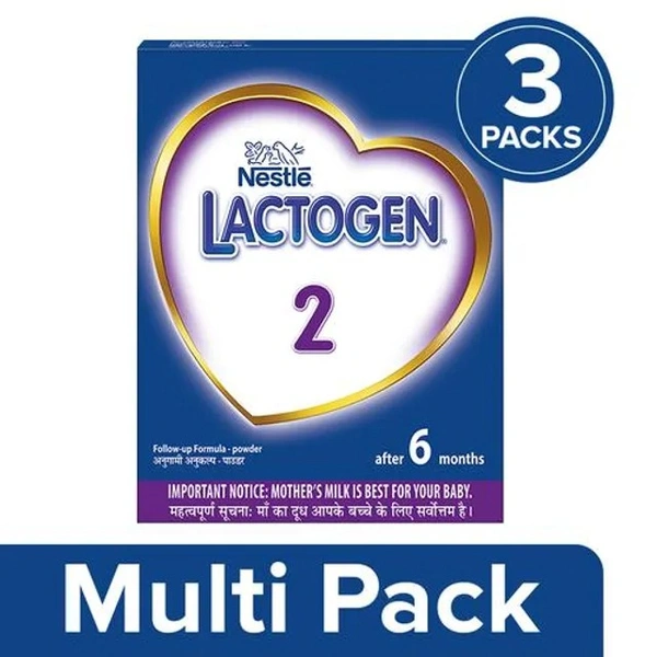 Nestle Lactogen 2 Follow-Up Formula Powder - After 6 Months, Stage 2, 3x400 g (Multipack)