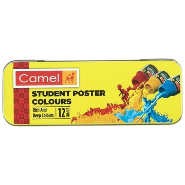 Camel Student Poster Colours - Rich & Deep, 12 Shades, 10 ml