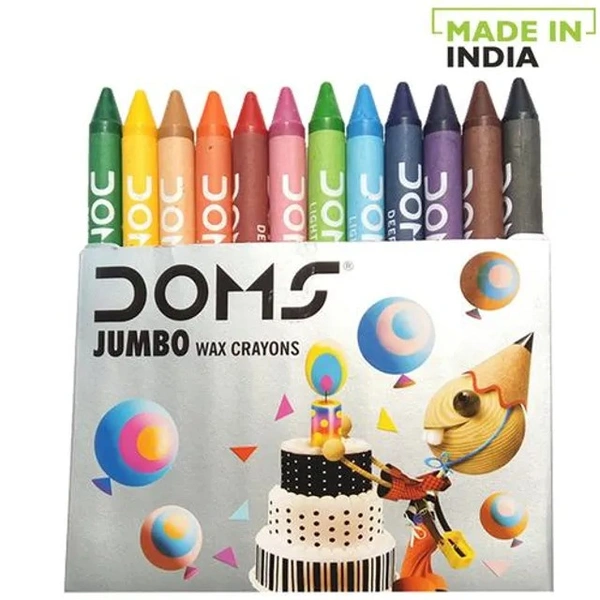 Doms Long Jumbo Wax Crayons, 12 pcs
