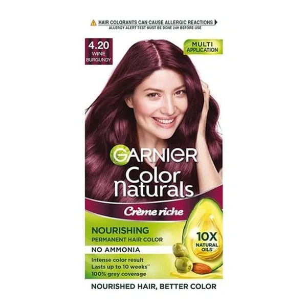Garnier Color Naturals Crème Hair Color, 70 ml + 60 g Shade 4.20, Wine Burgundy