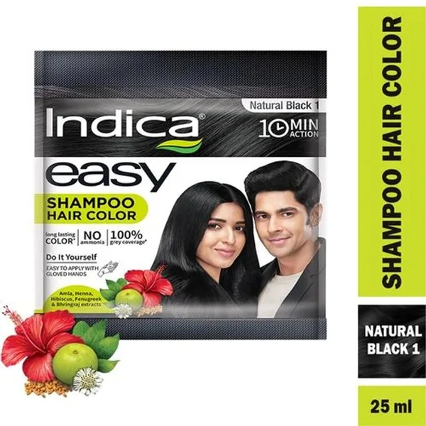 Indica Easy Hair Colour, 25 ml Natural Black