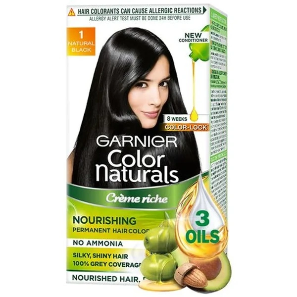 Garnier Hair Colour - Naturals Mini, 35 ml + 30 g 100 Natural Black